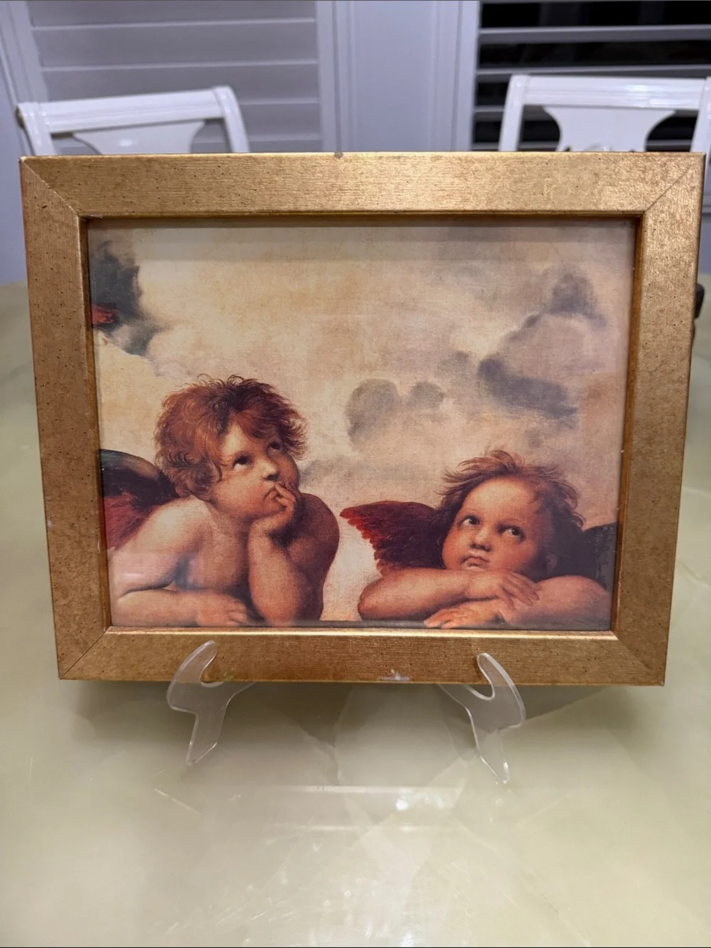 Framed Raphael Cherubs Print Sistine Madonna Renaissance Wall Art Gold Frame